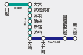 JR 埼京線・川越線・りんかい線路線図